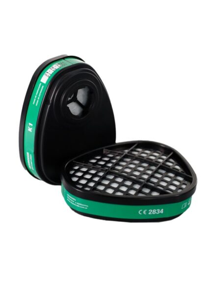Cartucho filtro amoníaco y metilamina UCU6000R4 De Pascale tipo K1, kit por dos unidades, certificado CE 2834