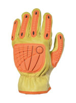 Guante de vaqueta elastizado Lincoln DP 221023X con protección TPR antishock frontal.