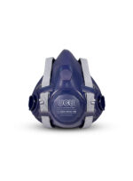 Máscara de medio rostro silicona UCU7502RS De Pascale Talle S azul certificada EN140 vista frontal fondo blanco