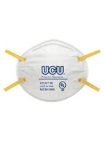 Mascarilla descartable N95 Premium UCU211R De Pascale certificada NIOSH N95 vista frontal fondo blanco.