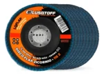 Disco flap zirconio 115 mm Lüsqtoff grano 80 vista frente y dorso