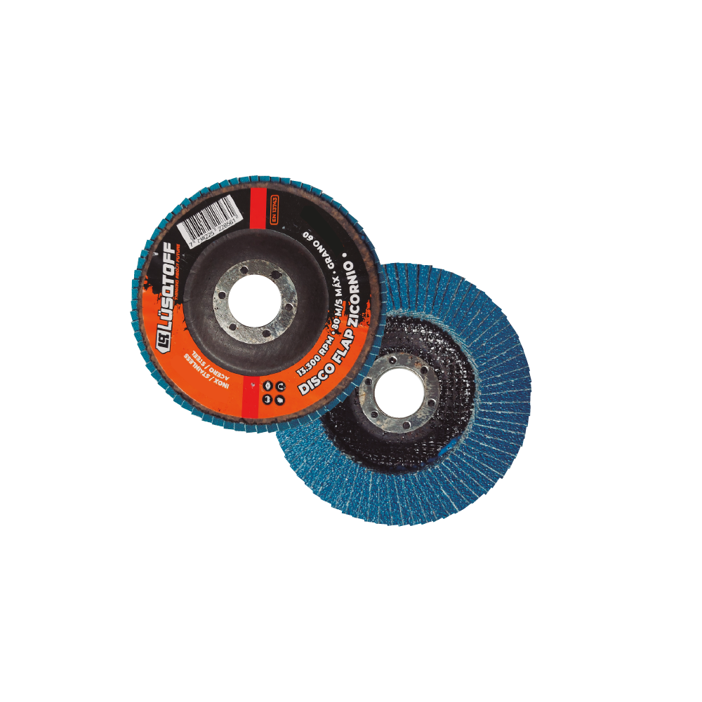 LQDFLAP80 Disco flap zirconio 115 mm Lüsqtoff LQFLAP grano 80 para acabado de acero e inox