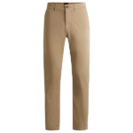 Pantalón Chino de Gabardina Beige