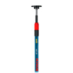 Extremo superior articulado de la barra telescópica Bosch BT 350 con resorte de tensión y plato de apoyo.