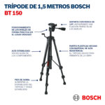 Trípode de Construcción Bosch PRO BT 150 Professional 55 – 157 cm - Imagen 9