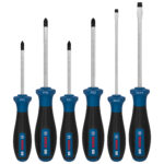Juego de 6 destornilladores Bosch PRO PH, PZ y SL alineados modelo 1600A039PD.