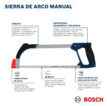 Plano detalle de la empuñadura ergonómica y el mecanismo de tensión de la hoja bimetálica.