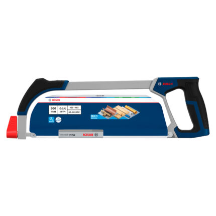 Blíster frontal con protector gráfico de la sierra para metales Bosch 300 mm.