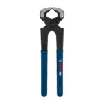 Tenaza para carpintero Bosch PRO vista de frente mostrando sus filos y empuñadura azul.