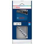 Blíster frontal del juego de llaves combinadas Bosch PRO de 12 piezas.