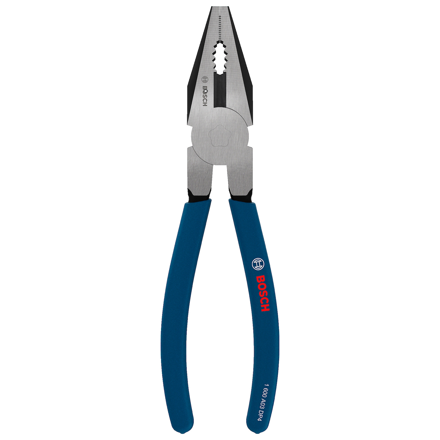 Alicate BOSCH 1600A03DN0-000_01 Alicate universal Bosch de 180 mm modelo 1600A03DN0 sobre fondo blanco.