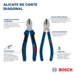 Alicate de Corte Diagonal Bosch 160 mm 1600A03DN1 - Imagen 6