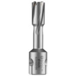 Cortador anular Bosch PRO Metal TCT de 14 mm mostrando el grabado del modelo y el encastre universal.