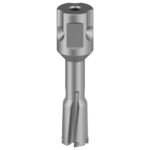 Vista superior del encastre y las ranuras helicoidales del cortador anular Bosch PRO Metal TCT.