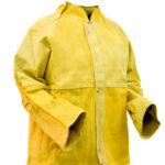 Campera de cuero descarne amarilla para soldador De Pascale 71902.