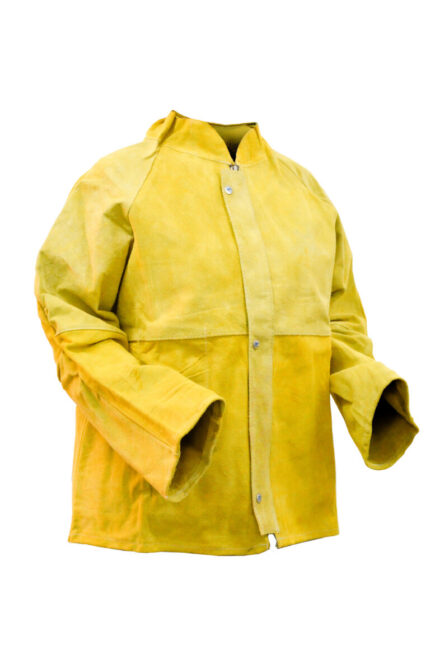 Campera de cuero descarne amarilla para soldador De Pascale 71902.