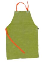 Delantal de cuero descarne estándar amarillo con tiras de ajuste color naranja De Pascale 61102.